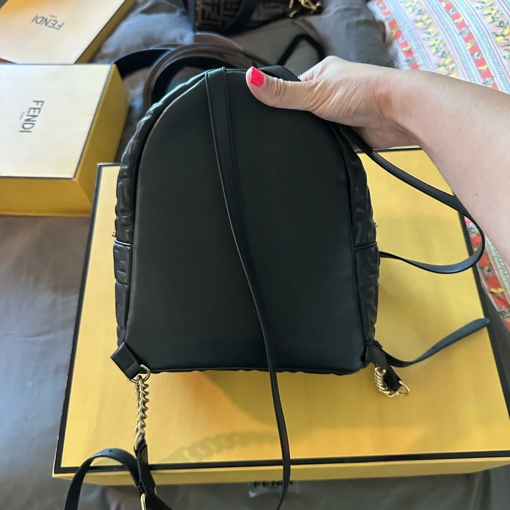 FF Quilted Mini Leather Backpack
